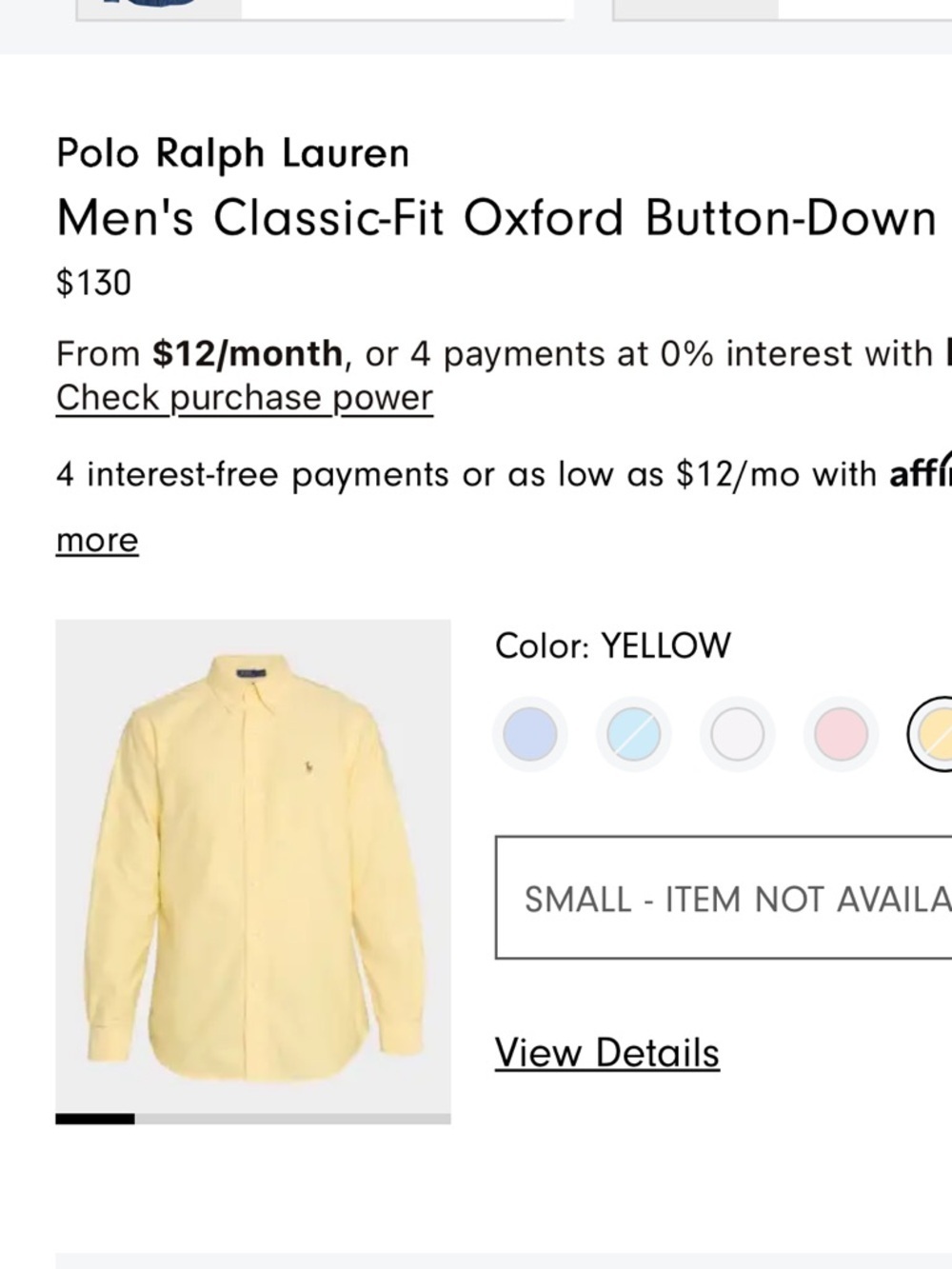 Polo Ralph Lauren in Pale Yellow - Classic Men’s Button-Down - Picture 2 of 5